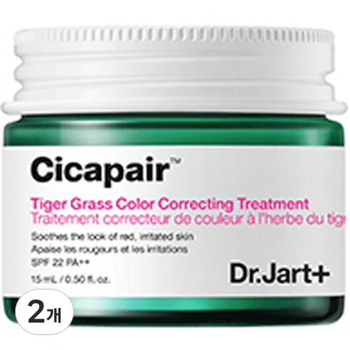 닥터자르트 시카페어 타이거 그래스 컬러 코렉팅 트리트먼트 SPF22 PA++ 15ml CCT, 그린, 2개