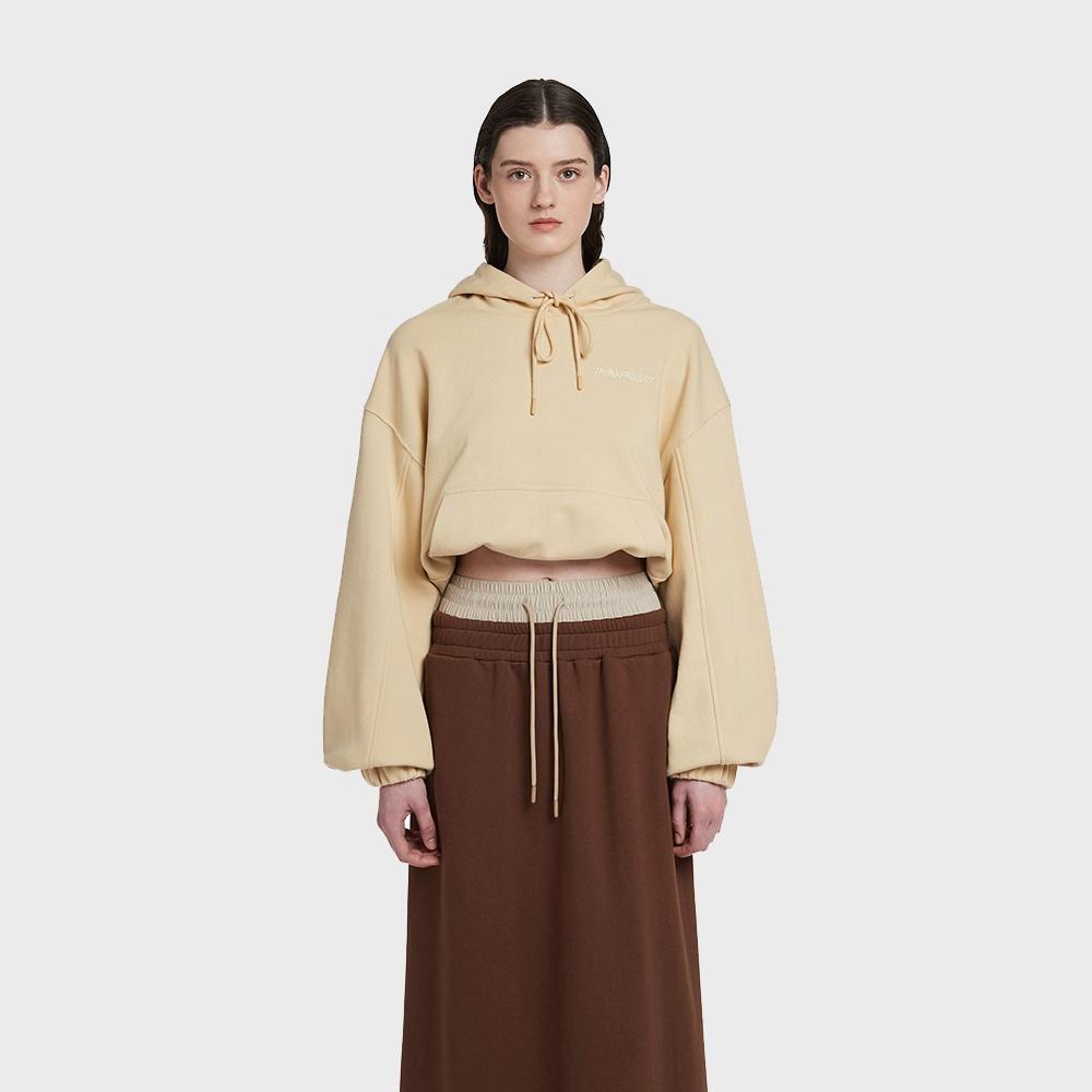 Logo Cropped Hoodie_ YELLOW