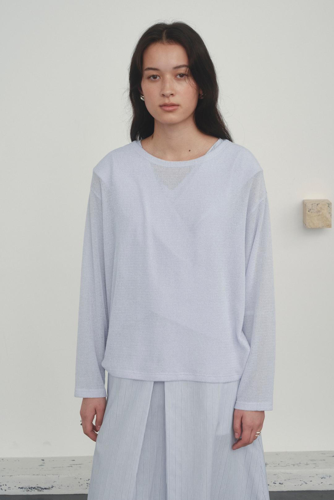 BUTTON KNIT TOP (BLUE)