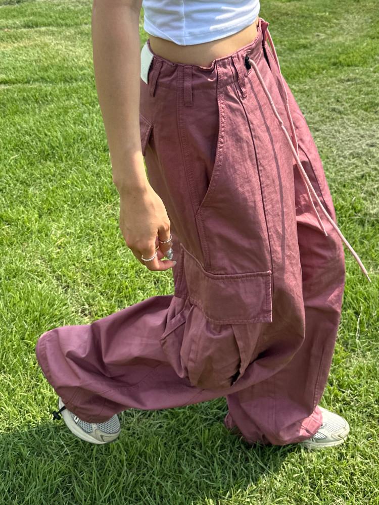 노멀 스트링 빅포켓 카고 와이드 팬츠