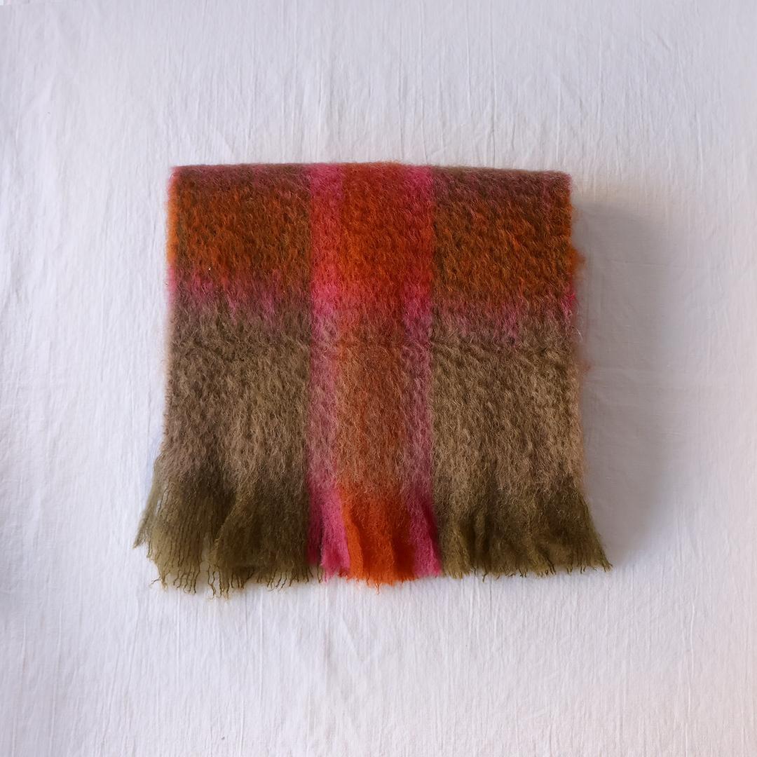 EZCAREY 모헤어 타탄 머플러 - Tartan Amber - M