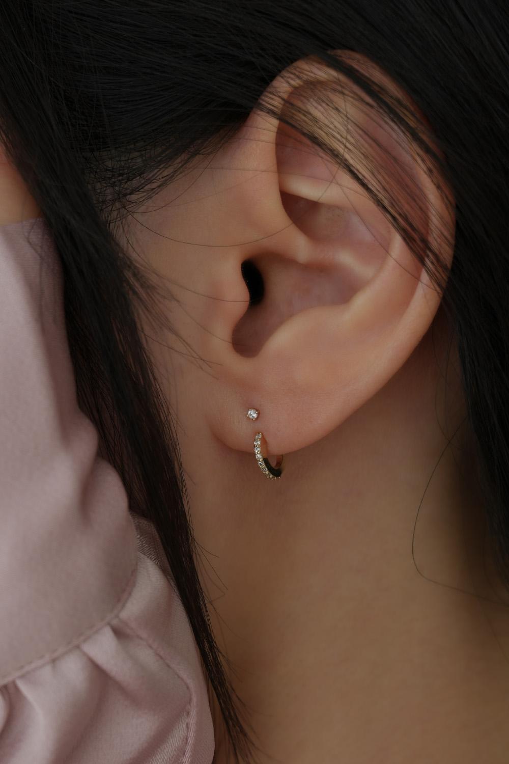 14k two way cubic curve earrings (1pair)