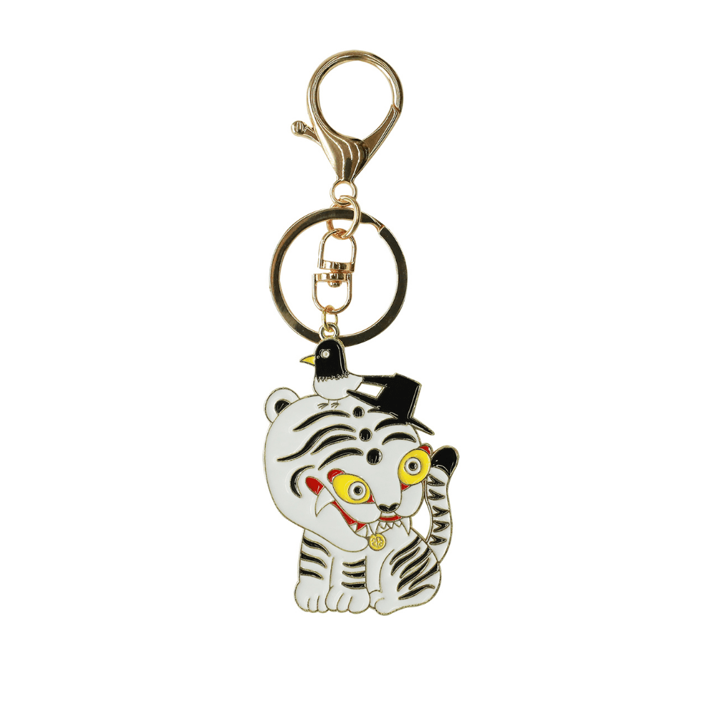 갓을 쓴 호랑이까치 키링