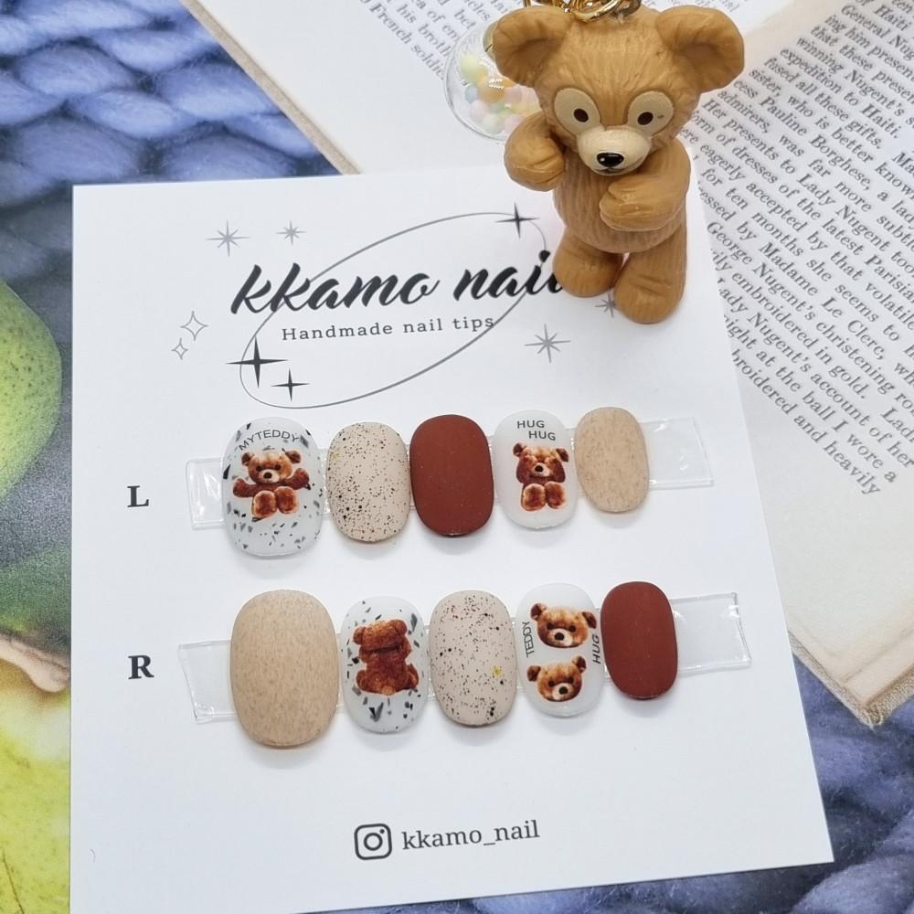 허그미 테디 곰돌이 수제네일팁