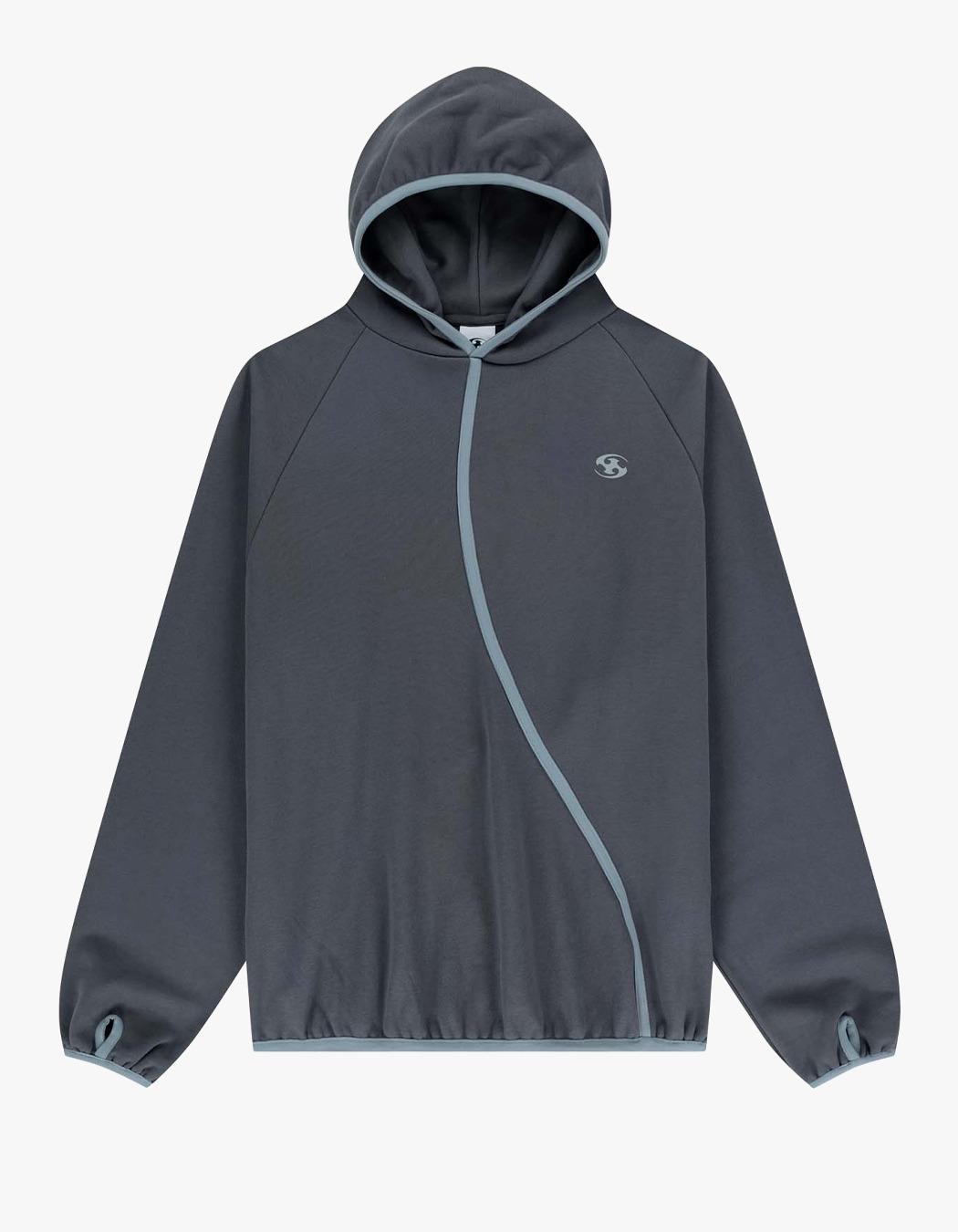 24FW Taped Hoodie - Ash Charcoal