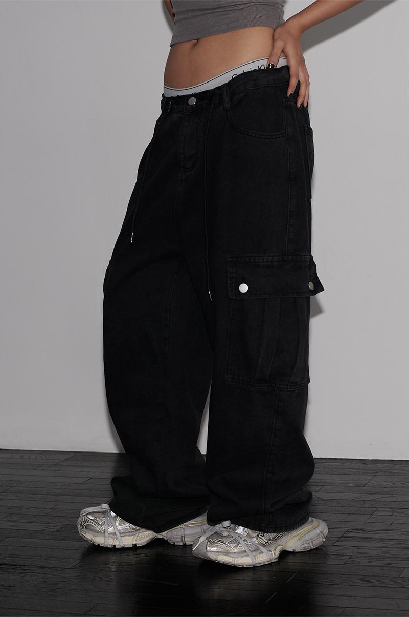 BRANDEN STRING CARGO DENIM - 런츠