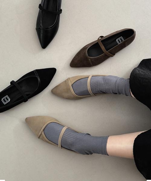 Kellin 스틸레토 메리제인 플랫슈즈(1cm)_APF1909 I 4color