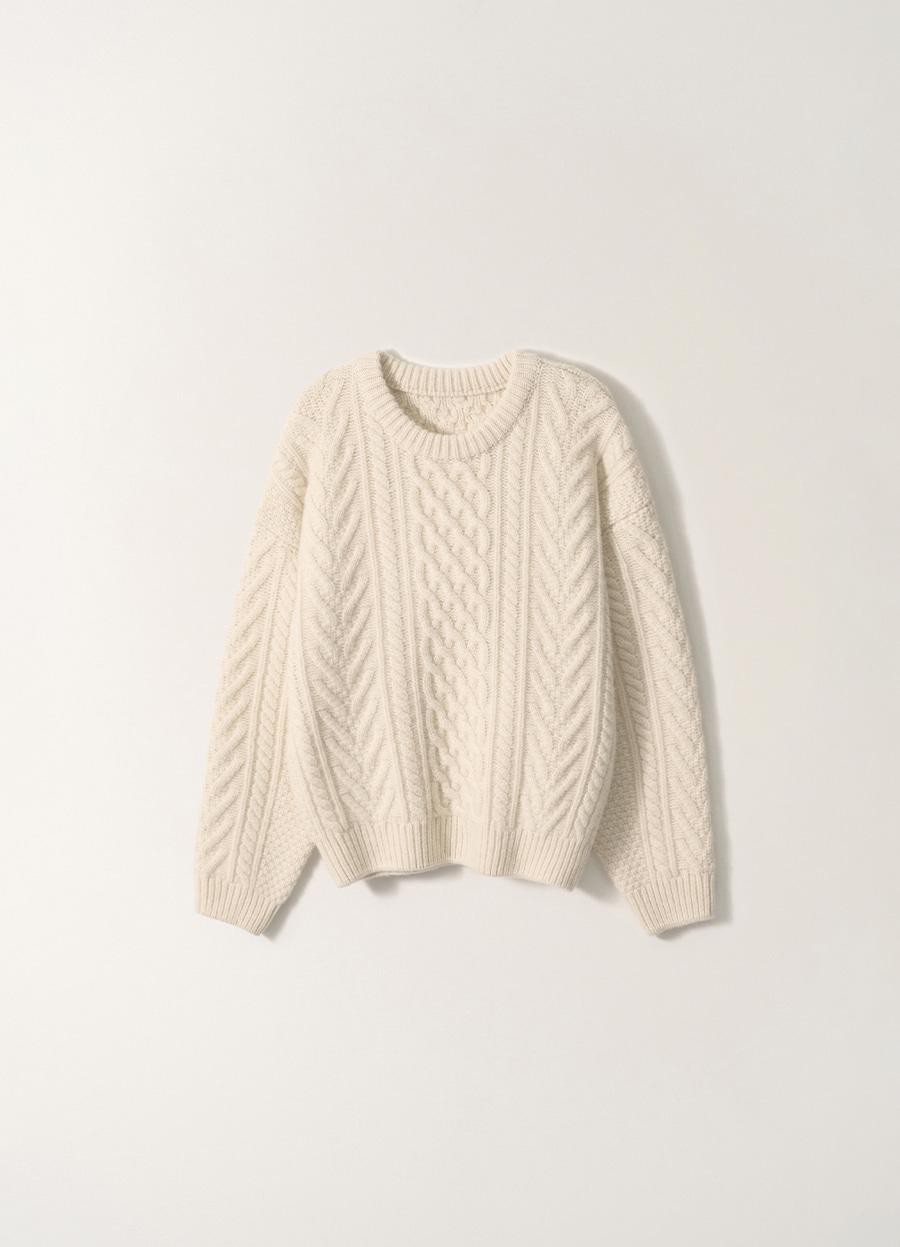 Petico cable knit pullover (Neutral)