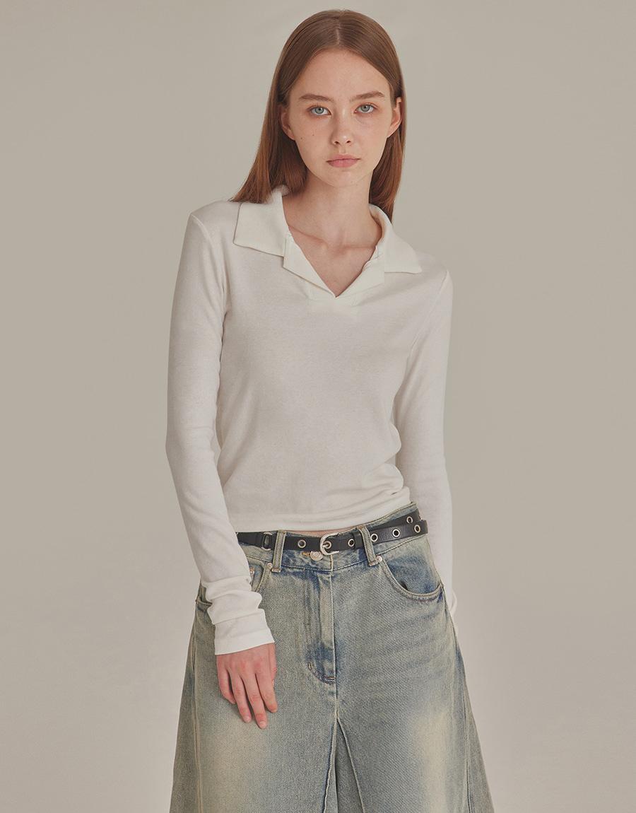 [면모달혼방] SOFTIE LONG SLEEVE POLO TOP