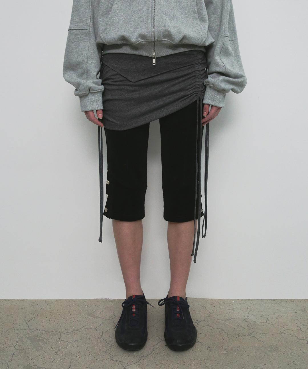 LAYERED STRING MINI SKIRT_CHARCOAL