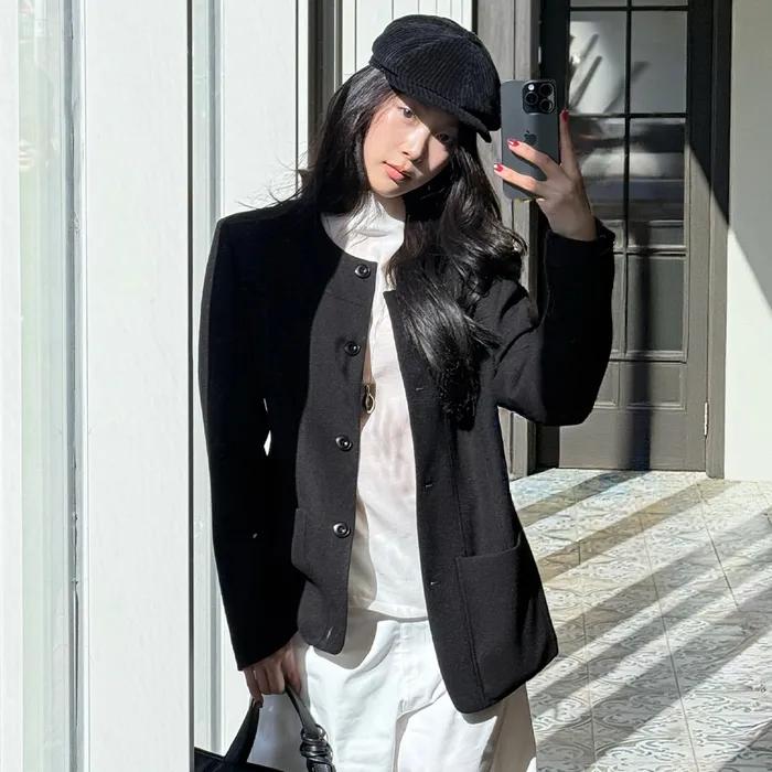 [주이비 착용] VELL TWEED JACKET (BLACK)