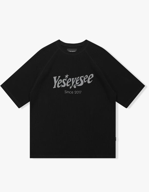 Y.E.S Raglan Waffle Tee - Black
