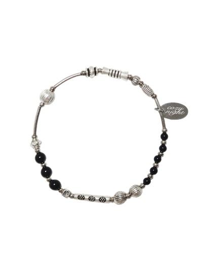 [C.Z.N.T] onyx silver bracelet