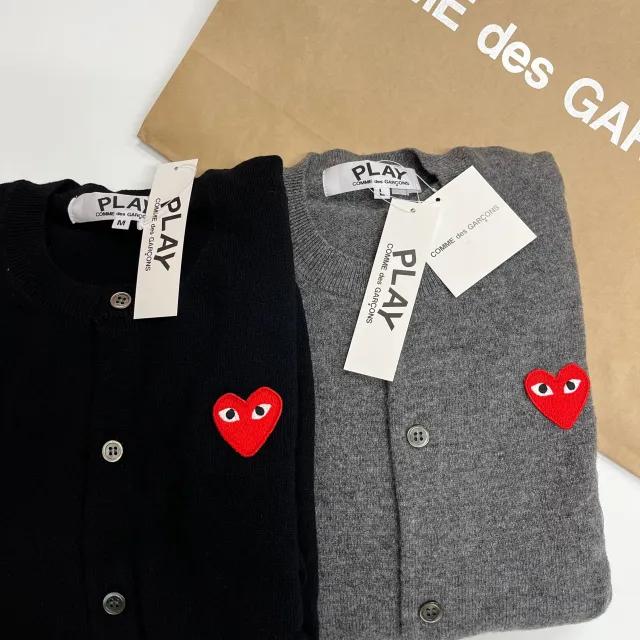 [깜짝 6% 쿠폰]꼼데가르송 PLAY 여성 크루넥 가디건 레드와펜 4컬러 AZ-N007-051