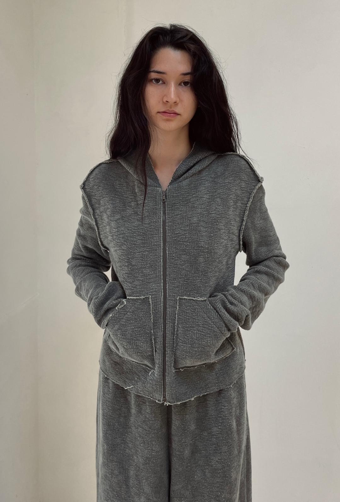 Zip Hoodie in Vintage Knit GR