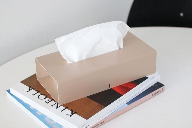 컬러 철재 티슈케이스 티슈커버 티슈보관함 LOW (2colors)