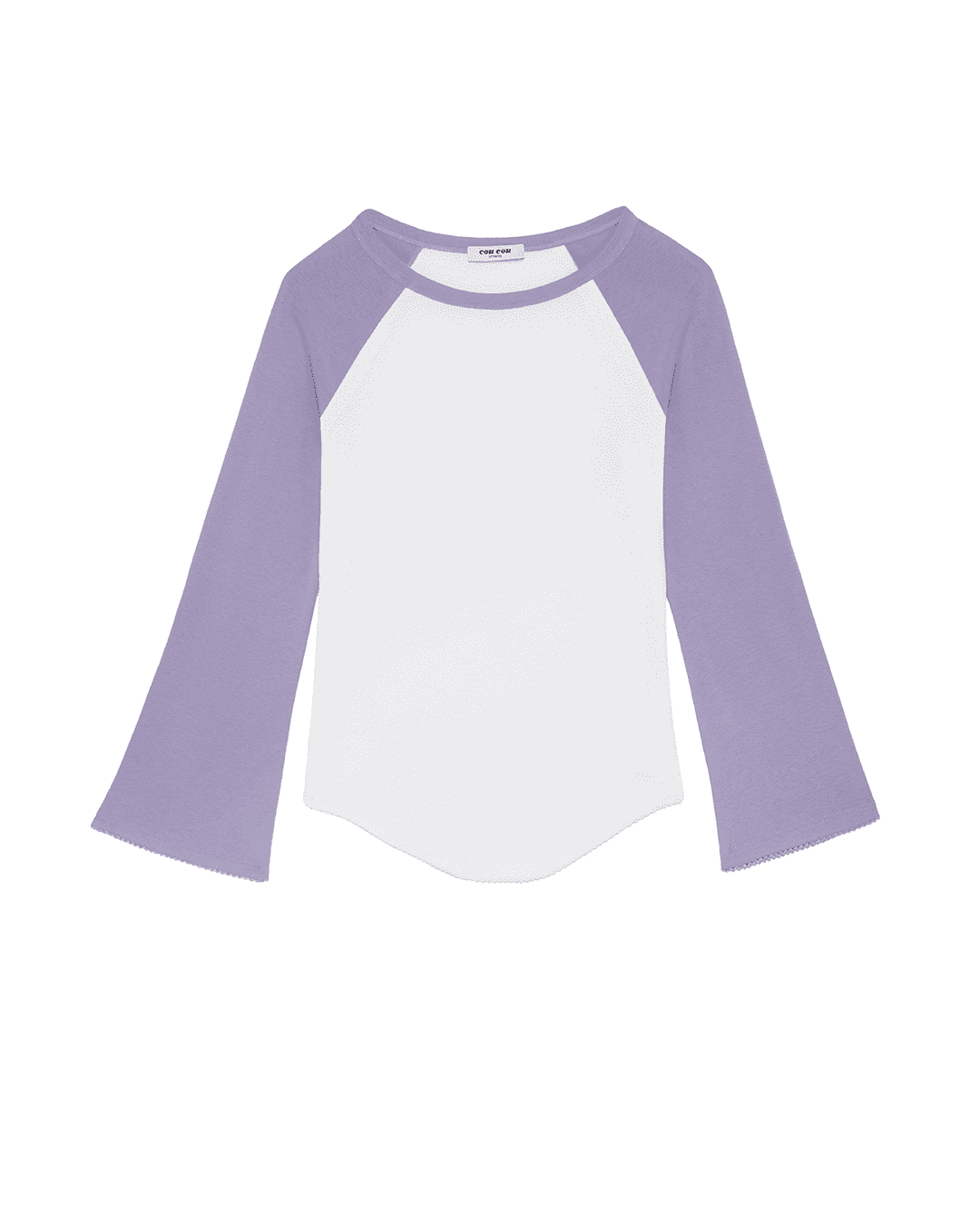 The Raglan: Cotton Jersey White/ Lilac - XS