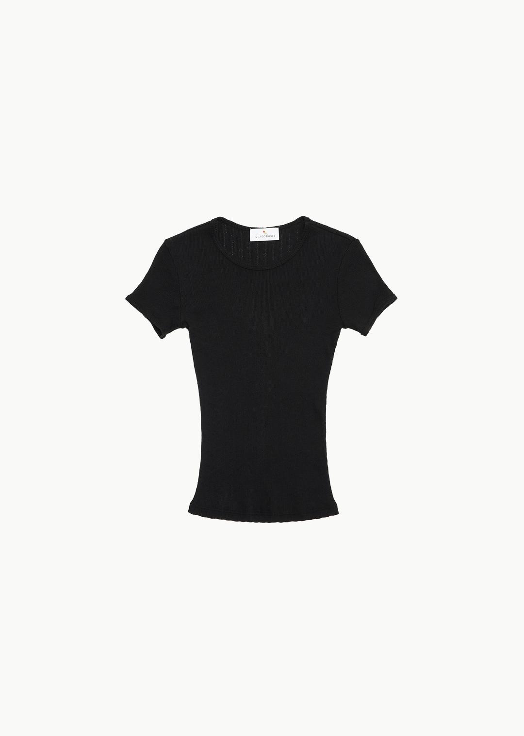 pointelle perla tee, black
