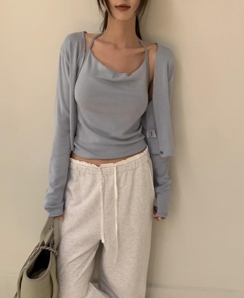 (블랙당일) 포스터 딜라잇 홀터 세트 (4color) 나시 볼레로 가디건 홀터넥 가을