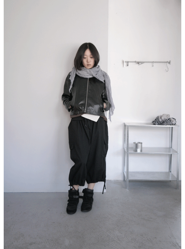 러프 코튼 롱 스카프