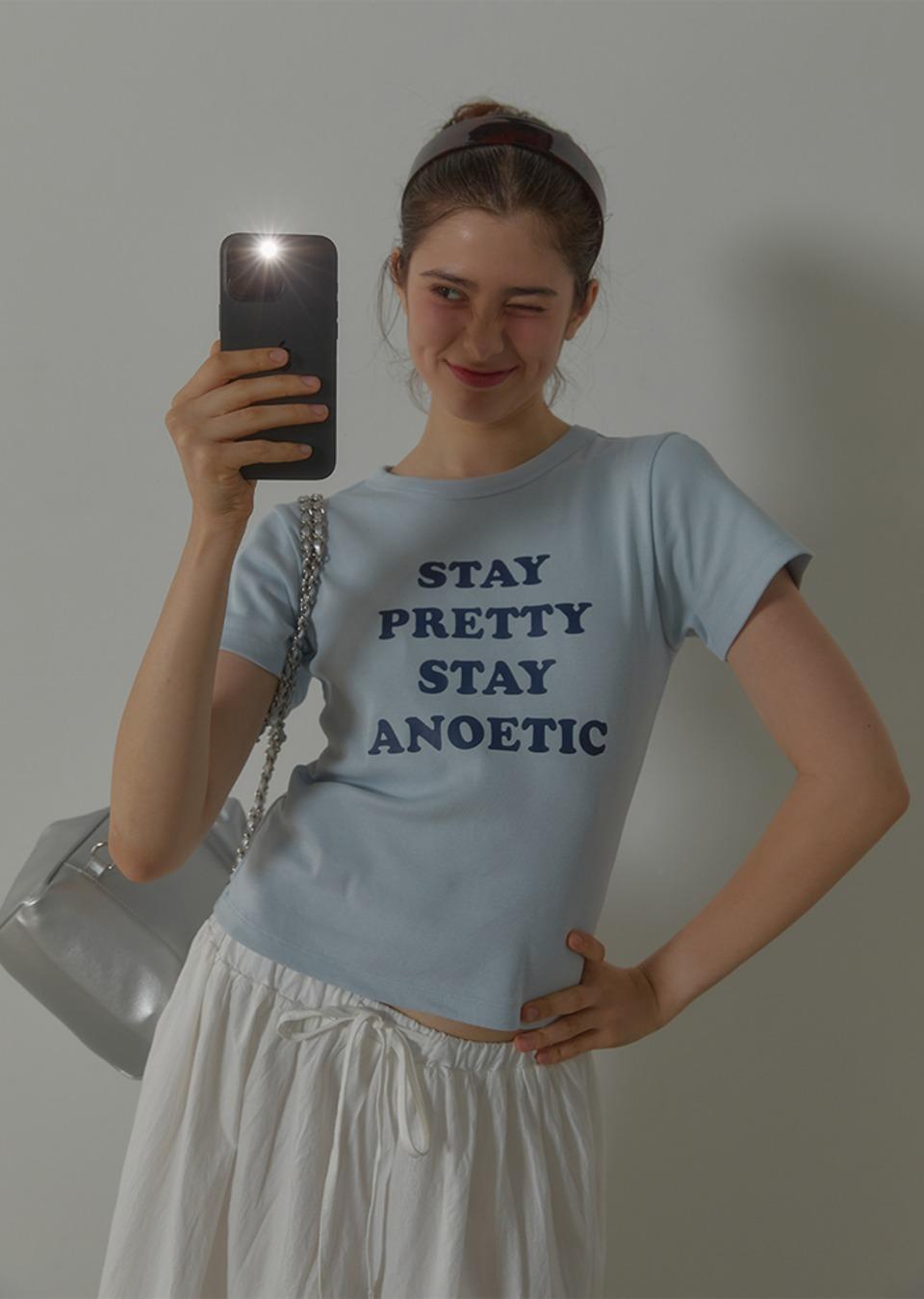 아노에틱 ANC STAY PRETTY T-SHIRT_BLUE