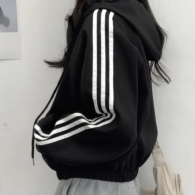 삼선 후드 숏 바람막이 점퍼 (4color)