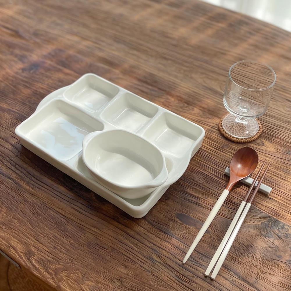 해무리 도자기식판 성인 어린이 가정용 국산 다이어트 식판