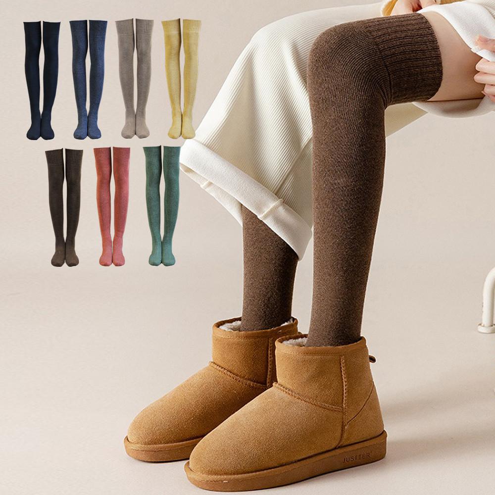 기모 오버 니삭스 발열 도톰한 양말 융 겨울 롱 삭스 쭈리