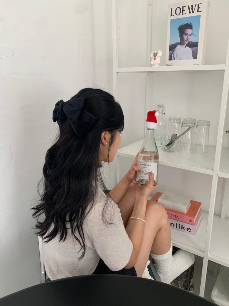 벨벳 헤어 리본핀