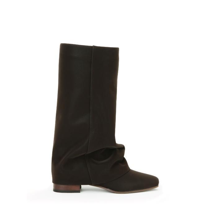 Wrinkle Leather Boots (Dark Brown) (225-255)