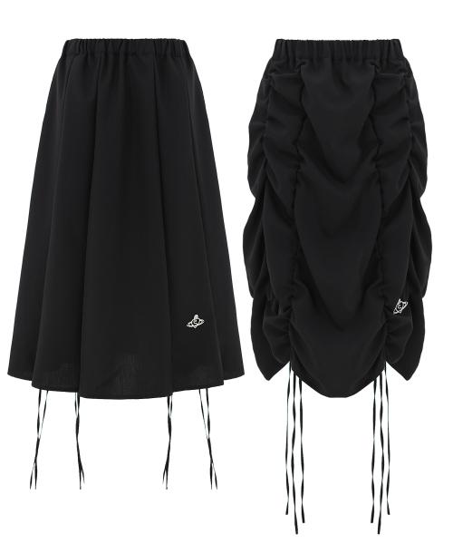 플라즈마 스페어(PLASMA SPHERE)  SCRUNCHIE SKIRT IN BLACK (셔링 스커트) - 사이즈 & 후기 | 무신사