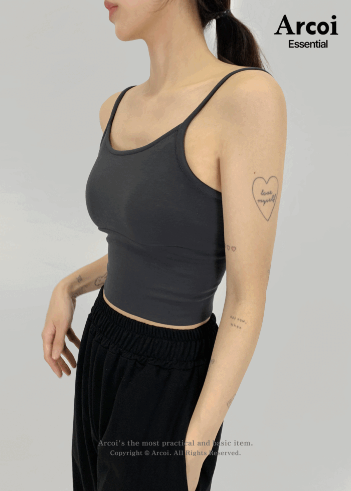 [made] AE006 sleeveless slim crop top (2C)