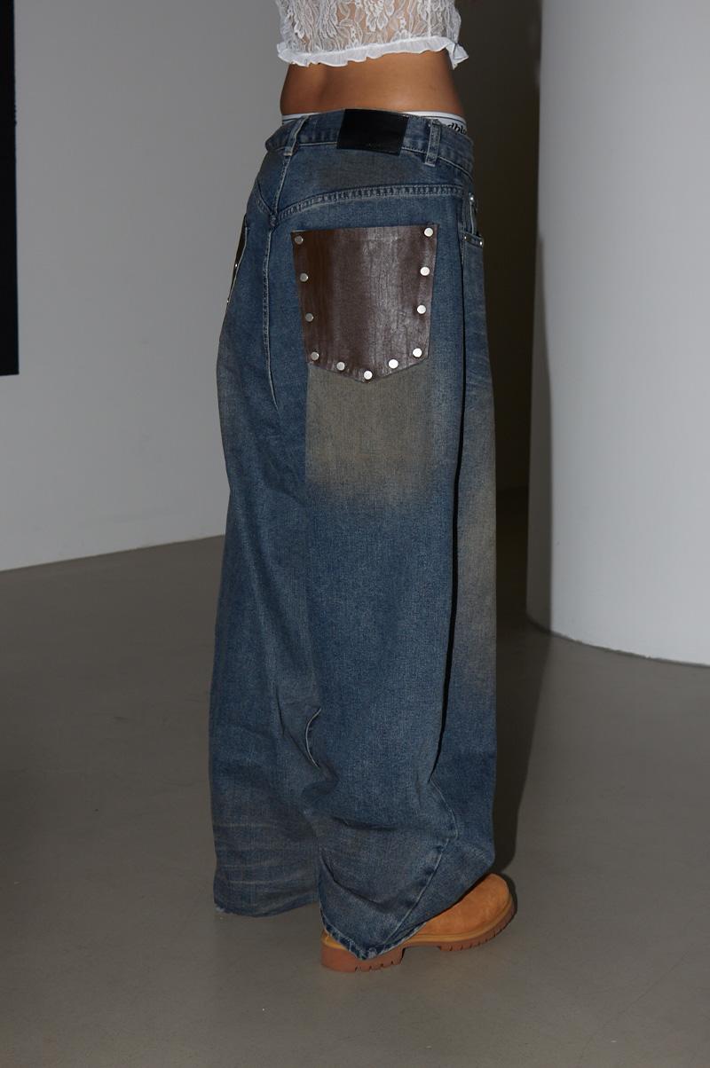 SOUTHERN LEATHER POCKET VINTAGE DENIM