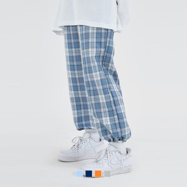 체크 스트링 팬츠 4color
