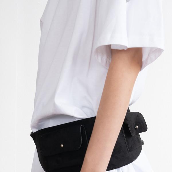 Double Wide Pocket Belt (Suede Black)