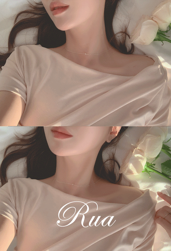 에브리모닝 [🌿이너티/반팔티][MADE] 루아 언발 셔링 오프 티셔츠
