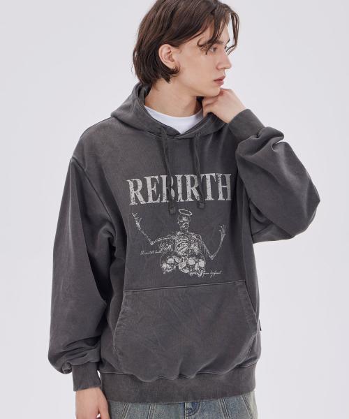 REBIRTH PIGMENT HOODIE(CHARCOAL)