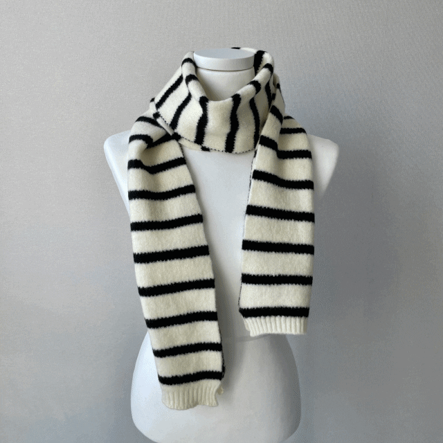 [*당일발송/찐추천] 소프트 줄무늬 목도리 (5color) / 울 도톰 부드러움 머플러 스카프 스트라이프 단가라 롱 배색 겨울준비 겨울템 장갑