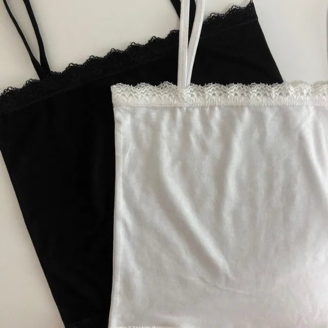 누적3천장판매🎉[1+1할인/국내제작] 레이어드 이중 레이스 끈 나시