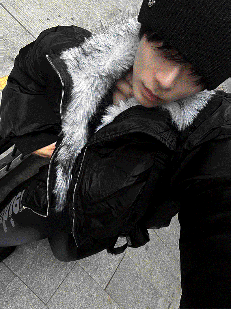 🔥HOT🔥 샤글 딥블랙 겨울 점퍼 + 화이트실버블랙 퍼