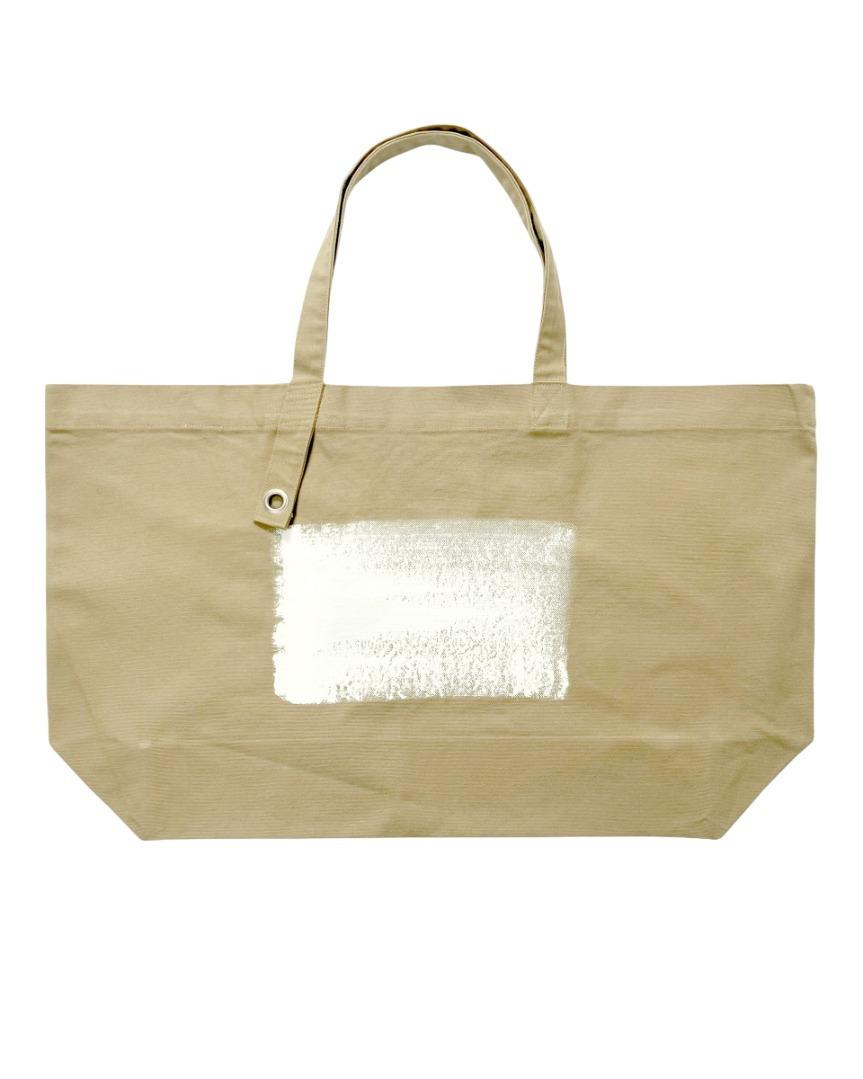 PAINTED CANVAS TOTE BAG BEIGE
