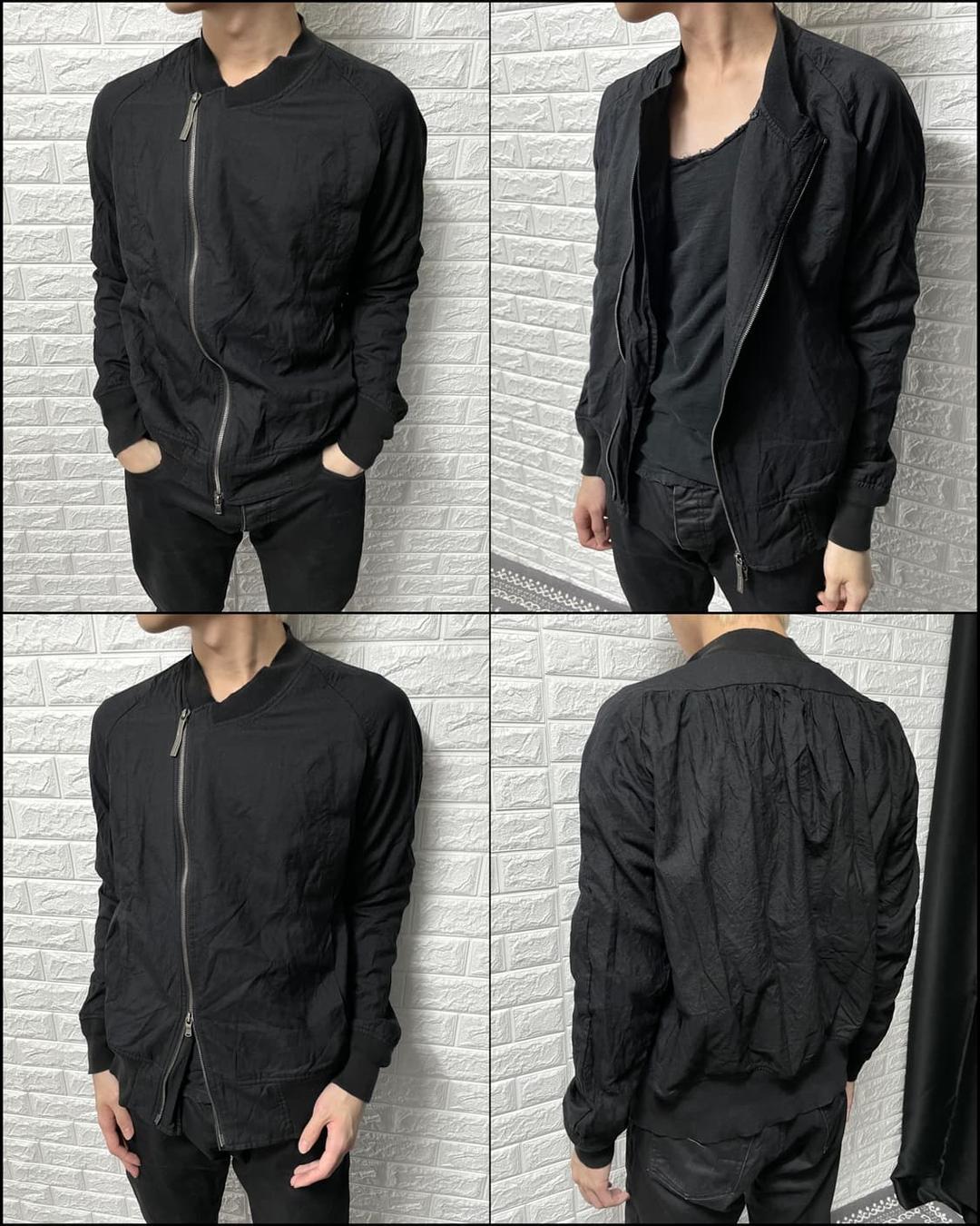 The Viridi-anne 셔링 비대칭 봄버 자켓 | 후루츠패밀리