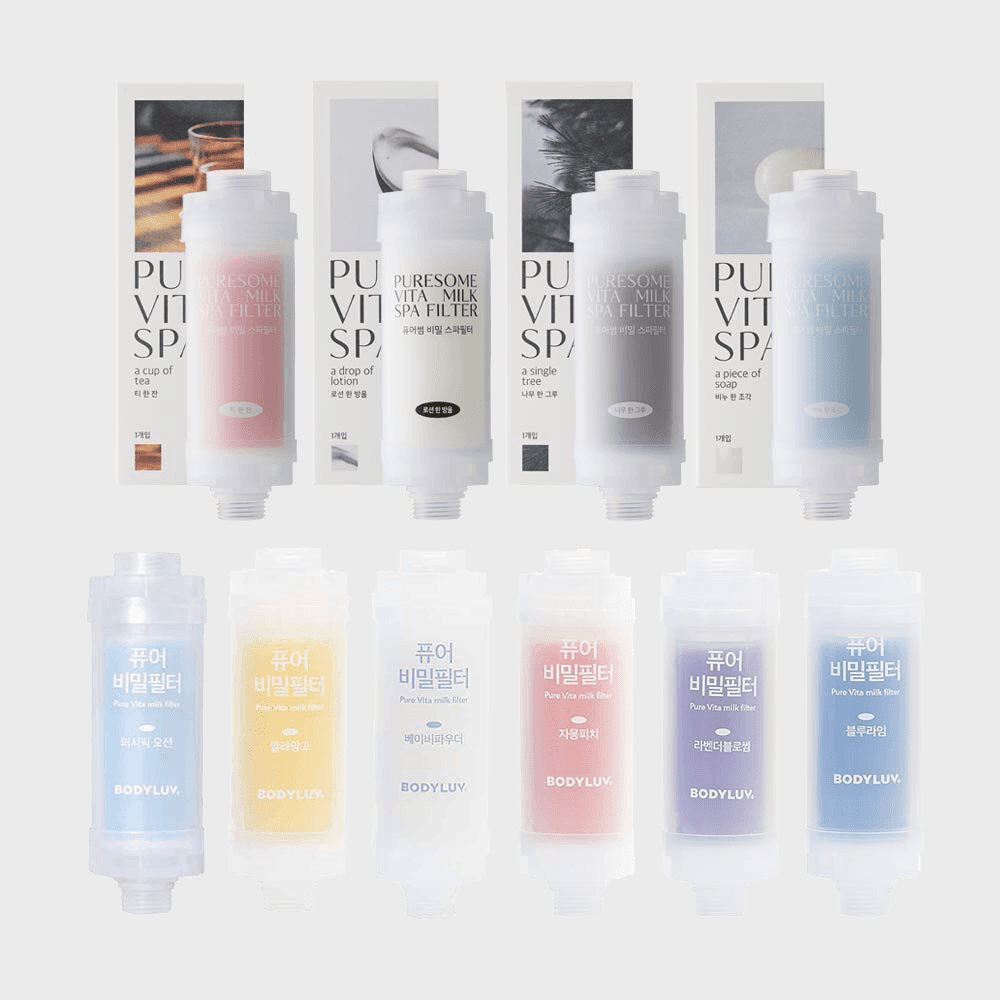 퓨어썸 비밀 필터+비밀 스파 필터(10종 택2)(비타민+밀크+유황)(샤워기교체없이 사용)