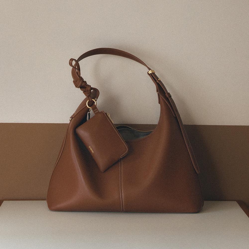 Veneta Hobo Bag Medium Tan Brown