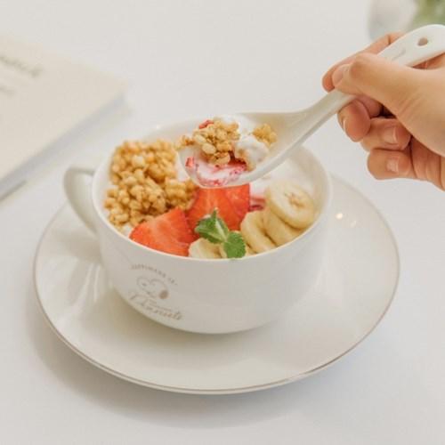 [피너츠]  스누피 해피 시리얼볼 세트 (스푼,접시 포함)