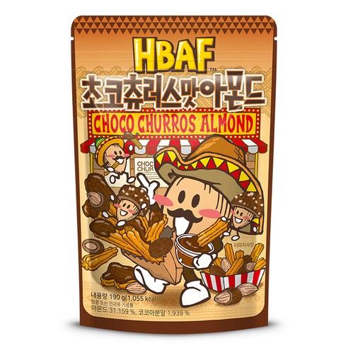바프 초코츄러스맛 아몬드, 190g, 1개 - 비스킷 | 쿠팡