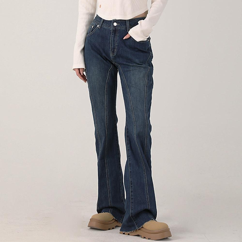 Thin Bootscut Pants BLUE