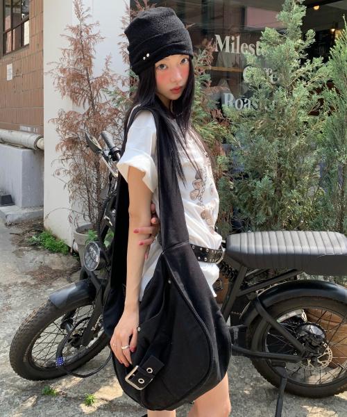 버클 캔버스 빅 백 [블랙]