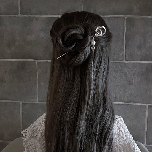 동글동글 하트 체인 데일리 비녀