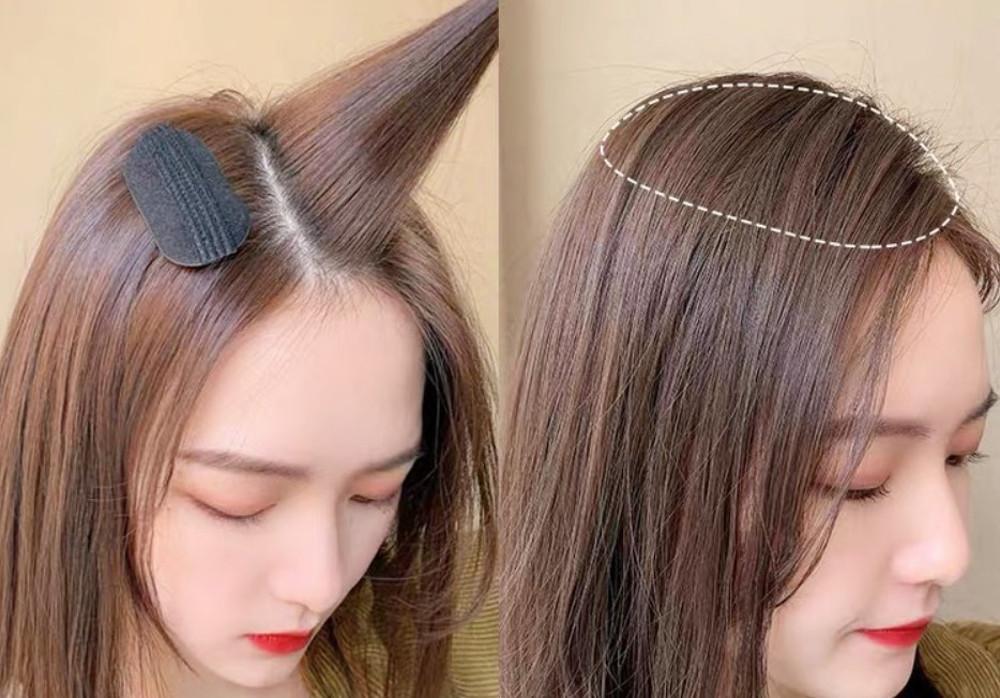 다이소 뿌리볼륨집게 PK 자연스러운 정수리 뒤통수 뿌리볼륨 패드 2P세트 똑딱이 고정핀
